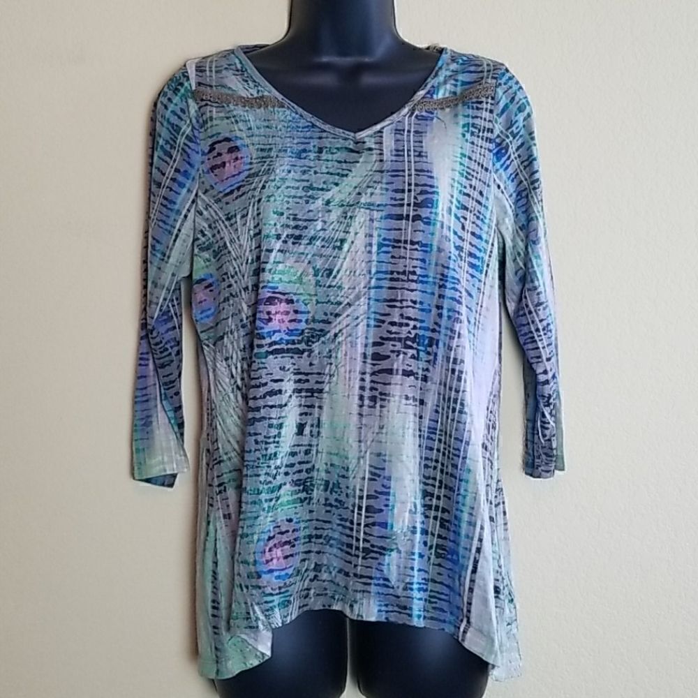 One World Long Sleeve Peacock Top